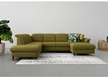 Wohnlandschaft SIT & MORE "Maggiore U-Form", grün (olive), B:312cm T:224cm, 98% Polyester, 2% Polyamid, Sofas, Wohnlandschaft, wahlweise mit Kopfteilverstellung, Schlaffunktion und Stauraum