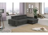 Ecksofa COTTA "Emma L-Form, B: 267 cm", grau (graphite), B:267cm H:97cm T:165cm, Sofas, Ecksofa, mit Kopfteilverstellung, optional Schlaffunktion & Bettkasten