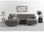 Ecksofa SIT & MORE "Marano L-Form", grau, B:257cm T:166cm, 98% Polyester, 2% Polyamid, Sofas, Ecksofa, inklusive Kopfteilverstellung, optional Schlaffunktion & Bettkasten