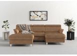 Ecksofa SIT & MORE "Marano L-Form", braun (macciato), B:257cm T:166cm, 100% Polyester, Sofas, Ecksofa, inklusive Kopfteilverstellung, optional Schlaffunktion & Bettkasten
