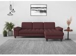 Ecksofa SIT & MORE "Westham L-Form", lila (chianti), B:275cm H:88cm T:172cm, 90% Polyester 10% Polyamid, Sofas, Ecksofa, Recamiere, mit oder ohne Schlaffunktion, Bettkasten, Füße wengefarben