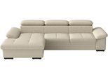 Ecksofa SIT & MORE "Viola L-Form, B: 260 cm, Arm- & Kopfteilverstellung", beige (creme), B:260cm H:73cm T:174cm, 100% Polyester, Sofas, Ecksofa, optional Schlaffunktion, Sofa mit Komfortsitz
