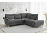 Ecksofa SIT & MORE "Pamela, B: 218 cm, L-Form, wahlweise mit Schlaffunktion und Bettkasten", grau (dunkelgrau), B:218cm H:90cm T:212cm, 95% Polyester 5% Polyamid, Sofas, Ecksofa, mit Federkern