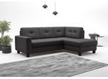 Ecksofa OTTO HOME "Varese", schwarz, B:226cm H:91cm T:170cm, Sofas, Ecksofa, wahlweise mit Schlaffunktion und Bettkasten