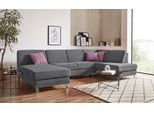 Wohnlandschaft SIT & MORE "Clio U-Form", grau (steel), B:319cm H:89cm T:190cm, Sofas, Wohnlandschaft, wahlweise mit Schlaffunktion und Bettkasten, inklusive Federkern