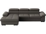 Ecksofa SIT & MORE "Viola, Leder, L-Form, B: 260 cm, mit Armteil- und Kopfteilvertsellung", grau (anthrazit), B:260cm H:73cm T:174cm, Sofas, Ecksofa, optional mit Schlaffunktion