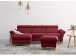 Ecksofa OTTO HOME "Lindgren L-Form", rot (bordeaux), B:258cm H:84cm T:169cm, 100% Polyester, Sofas, Ecksofa, wahlweise mit Bett mit klappbaren Rollen, Kasten und Kopfverstellung