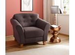 Sessel OTTO HOME "Trondheim", braun (dunkelbraun), B:101cm H:89cm T:90cm, Struktur weich ( 97% Polyester, 3% Baumwolle);Luxus-Microfaser ALTARA NUBUCKr (100% Polyester);Luxus-Microfaser Lederoptik (100% Polyester), Sessel, Sessel, mit Federkern, Knopfheftung im Rücken