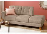 Recamiere OTTO HOME "Trondheim", beige, B:194cm H:89cm T:92cm, Luxus-Microfaser Lederoptik (100% Polyester);Struktur weich ( 97% Polyester, 3% Baumwolle);Luxus-Microfaser ALTARA NUBUCK (100% Polyester), Sofas, Recamiere, freistehend, mit Federkern, Knopfheftung im Rücken