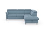 Ecksofa SIT & MORE "Marano L-Form", blau (hellblau), B:252cm T:216cm, 98% Polyester, 2% Polyamid, Sofas, Ecksofa, inklusive Kopfteilverstellung, optional Schlaffunktion & Bettkasten