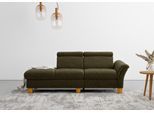 Recamiere OTTO HOME "Lindgren", grün (khaki), B:206cm H:84cm T:93cm, 100% Polyester, Sofas, Recamiere, wahlweise motorische TV-Funktion, Bettkasten und Kopfteilverstellung