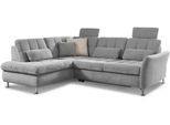 Ecksofa DIE PLANBAR "MP-IN20016 L-Form mit Federkern-Polsterung", silber, B:242cm H:87cm T:116cm, 100% Polyester, Sofas, Ecksofa, wahlweise mit Kopfstützen und Schlaffunktion, mit Federkern-Polsterung