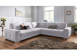 Ecksofa SIT & MORE "Santorini L-Form", silber, B:276cm H:82cm T:271cm, Struktur (100% Polyester);Struktur fein (95% Polyester, 5% Polyamid), Sofas, Ecksofa, mit Federkern und Sitztiefenverstellung, wahlweise mit Schlaffunktion