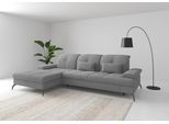 Ecksofa SIT & MORE "Amica, L-Form, inkl. Sitztiefenverstellung & Armteilverstellung", grau, B:279cm H:90cm T:185cm, 100% Polyester, Sofas, Ecksofa, wahlweise mit Schlaffunktion, Bettkasten und Kopfteilverstellung