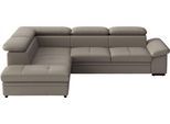 Ecksofa SIT & MORE "Viola, L-Form, Leder, B: 249 cm", beige (delphine), B:249cm H:73cm T:226cm, Sofas, Ecksofa, optional mit Schlaffunktion