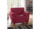 Sessel OTTO HOME "Alta", rot (bordeaux), B:101cm H:87cm T:88cm, Struktur ( 100% Polyester);Struktur fein ( 100% Polyester);Luxus-Microfaser (100% Polyester), Sessel, Sessel, mit Federkern und Kontrastnaht, Füße Buche eichefarben