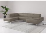 Wohnlandschaft OTTO HOME "Caluna", grau (delphine), B:334cm H:81cm T:235cm, Sofas, Wohnlandschaft, Inkl.Sitztiefenverstellung, wahlweise mit Kopf- und Armteilverstellung
