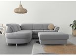 Ecksofa SIT & MORE "Apulia L-Form", grau (hellgrau), B:250cm H:78cm T:212cm, Webstoff (100% Polyester);Struktur weich (90% Polyester, 10% Polyamid);Luxus-Micofaser Euphoria (100% Polyester);Samtoptik (100% Polyester), Sofas, Ecksofa, wahlweise Schlaffunktion, Bettkasten und Kopf- und Armteilverstellung