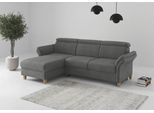 Ecksofa OTTO HOME "Glendale, L-Form", grau, B:253cm H:84cm T:166cm, 90% Polyester, 10% Polyamid, Sofas, Ecksofa, inkl. Kopfteilverstellung, wahlweise mit Vorziehsitz und Bettkasten