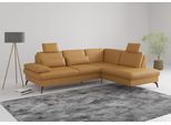 Ecksofa SIT & MORE "Morris L-Form, inkl. Sitztiefenverstellung", gelb (curry), B:262cm H:82cm T:212cm, Sofas, Ecksofa, wahlweise mit Armteilverstellung, Schlaffunktion & Bettkasten