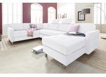 Wohnlandschaft SIT & MORE "Pablo U-Form", weiß (altweiß), B:292cm H:80cm T:87cm, Struktur (100% Polyester);Kunstleder SOFTLUX;Luxus-Microfaser ALTARA NUBUCK (100% Polyester), Sofas, Wohnlandschaft, wahlweise mit Schlaffunktion und Bettkasten
