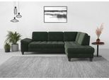 Ecksofa SIT & MORE "Westham L-Form", grün (jungle), B:261cm H:88cm T:179cm, 90% Polyester 10%Polyamid, Sofas, Ecksofa, mit Ottomane, mit oder ohne Schlaffunktion, Bettkasten, Verstellung