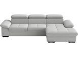 Ecksofa SIT & MORE "Viola, L-Form, B: 260 cm", grau (silber), B:260cm H:73cm T:174cm, 100% Polyester, Sofas, Ecksofa, optional Schlaffunktion,inkl Armteil- & Kopfteilverstellung