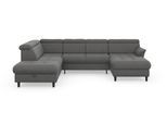 Wohnlandschaft SIT & MORE "Marano U-Form", grau, B:304cm T:216cm, 98% Polyester, 2% Polyamid, Sofas, Wohnlandschaft, inklusive Kopfteilverstellung, optional Schlaffunktion & Bettkasten