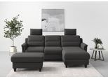 Ecksofa SIT & MORE "Farö L-Form", grau (fango), B:234cm H:90cm T:168cm, Sofas, Ecksofa, inklusive Federkern, wahlweise mit Schlaffunktion und Bettkasten