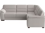 Ecksofa SIT & MORE "Montego L-Form, B: 256 cm, große Stoffauswahl, Komfortsitzhöhe 46 cm", beige (hellgrau), B:255cm H:88cm T:225cm, 95% Polyester, 9% Polyamid, Sofas, Ecksofa, mit Schlaffunktion und Schubkasten mit Stauraum