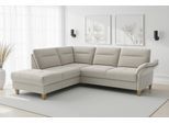 Ecksofa SIT & MORE "Pamela, B: 218 cm, L-Form, wahlweise mit Schlaffunktion und Bettkasten", beige (nature), B:218cm H:90cm T:212cm, 100% Polyester, Sofas, Ecksofa, mit Federkern