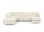 Wohnlandschaft SIT & MORE "Visby U-Form", beige (linen), B:303cm H:87cm T:213cm, Sofas, Wohnlandschaft, Wahlweise mit Schlaffunktion und Stauraum, frei im Raum stellbar