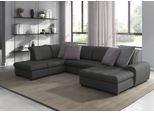 Wohnlandschaft SIT & MORE "Luxor U-Form", grau (graphite), B:329cm T:224cm, Luxus-Microfaser ALTARA NUBUCK (100% Polyester);Soft clean (98% Polyester, 2% Polyamid);Struktur fein (100% Polyester), Sofas, Wohnlandschaft, wahlweise mit Schlaffunktion, Bettkasten und Kopfteilverstellung