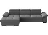 Ecksofa SIT & MORE "Viola L-Form, B: 260 cm, Arm- & Kopfteilverstellung", grau (dunkelgrau), B:260cm H:73cm T:174cm, 95% Polyester, 5% Polyamid, Sofas, Ecksofa, optional Schlaffunktion, Sofa mit Komfortsitz