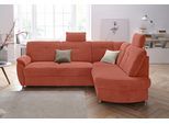 Ecksofa SIT & MORE "Sonoma, L-Form, B: 246 cm, Bettfunktion & Bettkasten optional", orange (terra), B:246cm H:91cm T:176cm, Kunstleder SOFTLUX;Luxus-Microfaser ALTARA NUBUCK (100% Polyester);Luxus-Microfaser (90% Polyester, 10% Polyamid), Sofas, Ecksofa, Federkern, komfortable Sitzhöhe 45 cm, frei im Raum stellbar