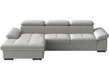 Ecksofa SIT & MORE "Viola L-Form, B: 260 cm, Arm- & Kopfteilverstellung", grau (silber), B:260cm H:73cm T:174cm, 100% Polyester, Sofas, Ecksofa, optional Schlaffunktion, Sofa mit Komfortsitz