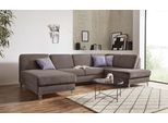 Wohnlandschaft SIT & MORE "Clio U-Form", grau (taupe), B:319cm H:89cm T:190cm, Sofas, Wohnlandschaft, wahlweise mit Schlaffunktion und Bettkasten, inklusive Federkern