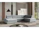 Wohnlandschaft SIT & MORE "U-Form", grau (hellgrau), B:345cm H:79cm T:213cm, 100% Polyester, Sofas, Wohnlandschaft, mit verstellbaren Kopfteilen, wahlweise mit Schlaffunktion
