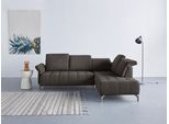 Ecksofa OTTO HOME "Fresh L-Form", grau (mittelgrau), B:260cm H:79cm T:220cm, 98% Polyester 2% Polyamid, Sofas, Ecksofa, Federkern, wahlweise Kopfteilverstellung und motorischer Vorziehsitz