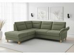 Ecksofa SIT & MORE "Pamela, B: 218 cm, L-Form, wahlweise mit Schlaffunktion und Bettkasten", beige (olive), B:218cm H:90cm T:212cm, 95% Polyester 5% Polyamid, Sofas, Ecksofa, mit Federkern