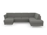 Wohnlandschaft SIT & MORE "Visby U-Form", grau, B:303cm H:87cm T:213cm, Sofas, Wohnlandschaft, Wahlweise mit Schlaffunktion und Stauraum, frei im Raum stellbar