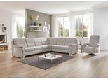 Ecksofa DIE PLANBAR "PP-HS10002", ecru, B:303cm H:92cm T:245cm, 100% Polyester, Sofas, Ecksofa, wahlweise mit Kopfteilverstellung, Schlaffunktion und Stauraum