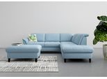 Ecksofa SIT & MORE "Maggiore L-Form", blau (hellblau), B:261cm T:224cm, 98% Polyester, 2% Polyamid, Sofas, Ecksofa, wahlweise mit Kopfteilverstellung, Schlaffunktion und Stauraum