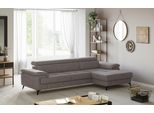 Ecksofa OTTO HOME "Astra L-Form, B: 300 cm, inkl. Kopfteilverstellung", grau (dunkelgrau), B:300cm T:169cm, 100% Polyester (PES), Sofas, Ecksofa, opt. Schlaffunktion + XL-Bettkasten, LF:222x124cm, Wellenunterfederung