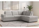 Ecksofa SIT & MORE "Moreno L-Form, B: 238 cm", grau (hellgrau), B:238cm H:82cm T:202cm, 100% Polyester, Sofas, Ecksofa, mit Armteilverstellung, optional Schlaffunktion