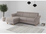 Ecksofa OTTO HOME "Glendale, L-Form", taupe, B:253cm H:84cm T:166cm, 95% Polyester, 5% Polyamid, Sofas, Ecksofa, inkl. Kopfteilverstellung, wahlweise mit Vorziehsitz und Bettkasten