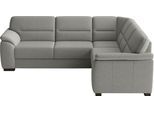 Ecksofa SIT & MORE "Montego L-Form, B: 256 cm, große Stoffauswahl, Komfortsitzhöhe 46 cm", grau (stone), B:255cm H:88cm T:225cm, 100% Polyester, Sofas, Ecksofa, mit Schlaffunktion, optional Schubkasten mit Stauraum