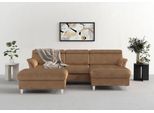 Ecksofa SIT & MORE "Marano L-Form", braun (macciato), B:257cm T:166cm, 100% Polyester, Sofas, Ecksofa, inklusive Kopfteilverstellung, optional Schlaffunktion & Bettkasten