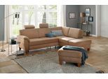 Ecksofa OTTO HOME "Alta L-Form", braun, B:250cm H:89cm T:201cm, Struktur ( 100% Polyester);Struktur fein ( 100% Polyester);Luxus-Microfaser ALTARA NUBUCK (100% Polyester), Sofas, Ecksofa, mit Federkern und Kontrastnaht, Füße Buche eichefarben