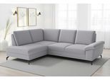 Ecksofa SIT & MORE "Chelsea L-Form, B: 249 cm, Armteil- & Sitztiefenverstellung", grau (silber), B:249cm H:89cm T:190cm, 100% Polyester, Sofas, Ecksofa, Couch optional mit Schlaffunktion und Bettkasten, Sitzhöhe 45 cm